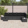 Ensemble de canapé de jardin avec coussin 7 pcs Noir polyrotin 545670545670
