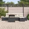 Ensemble de canapé de jardin avec coussin 6 pcs Noir polyrotin 545671545671