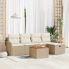 Ensemble de canapé de jardin avec coussin 6 pcs Beige polyrotin 545673545673