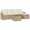 Ensemble de canapé de jardin avec coussin 6 pcs Beige polyrotin 545673545673