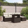 Ensemble de canapé de jardin 6 pcs Marron Poly rotin 545675545675