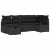 Ensemble de canapé de jardin avec coussin 6 pcs Noir polyrotin 545691545691