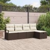 Ensemble de canapé de jardin 5 pcs Marron Poly rotin 545698545698