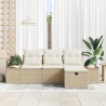 Ensemble de canapé de jardin 4 pcs Beige Poly rotin 545706545706