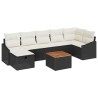 Ensemble de canapé de jardin avec coussin 8 pcs Noir polyrotin 545709545709