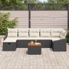 Ensemble de canapé de jardin avec coussin 8 pcs Noir polyrotin 545709545709