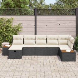 Ensemble de canapé de jardin avec coussin 8 pcs Noir polyrotin 545717545717