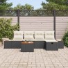 Ensemble de canapé de jardin avec coussin 6 pcs Noir polyrotin 545719545719