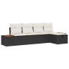 Ensemble de canapé de jardin avec coussin 5 pcs Noir polyrotin 545727545727