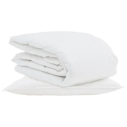 Duvet d'été simple avec oreiller 2 pcs Blanc Plume de canard 545744545744