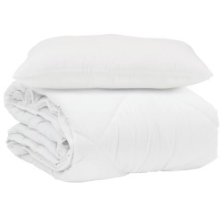 Duvet d'été simple avec oreiller 2 pcs Blanc Microfibre 545794545794