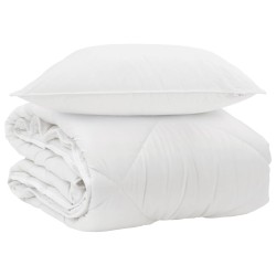 Duvet toutes saisons avec oreiller 2 pcs Blanc Microfibre 545803545803