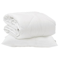 Duvet toutes saisons avec oreiller 2 pcs Blanc Microfibre 545805545805