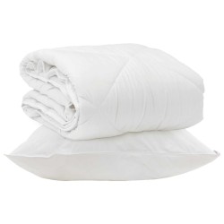 Duvet toutes saisons avec oreiller 2 pcs Blanc Microfibre 545809545809