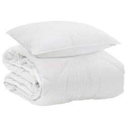Duvet toutes saisons avec oreiller 2 pcs Blanc Microfibre 545812545812