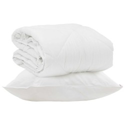 Duvet d'été simple avec oreiller 2 pcs Blanc Microfibre 545818545818