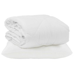 Duvet d'été simple avec oreiller 2 pcs Blanc Microfibre 545842545842