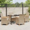 Ensemble de salle à manger pour jardin 5 pcs Beige polyrotin 545889545889