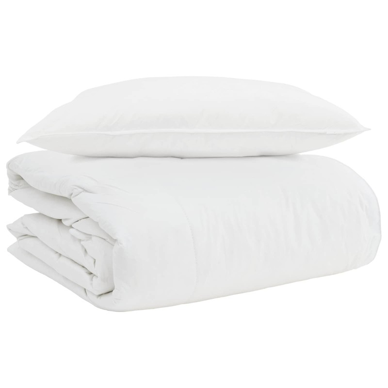 Duvet 2-en-1 avec oreiller 2 pcs Blanc Plume de canard 545948545948