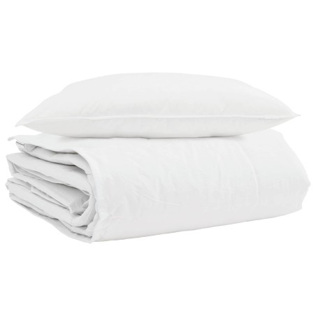 Duvet d'hiver avec oreiller 2 pcs Blanc Plume de canard 545950545950