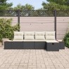 Ensemble de canapé de jardin 5 pcs Noir Poly rotin 545966545966