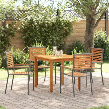 Ensemble de salle à manger pour jardin 5 pcs Gris 545968545968