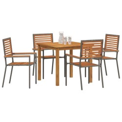 Ensemble de salle à manger pour jardin 5 pcs Gris 545968545968
