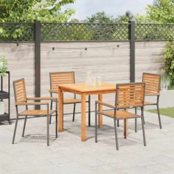 Ensemble de salle à manger pour jardin 5 pcs Gris 545968545968