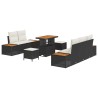 Ensemble de canapé de jardin 8 pcs Noir polyrotin 545982545982
