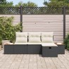Ensemble de canapé de jardin avec coussin 4 pcs Noir polyrotin 545988545988