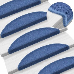 Tapis d'escalier 20 pièces 56 x 17 x 3 cm Bleu Demi-rond 545993545993