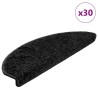 Tapis d'escalier 30 pièces 65 x 21 x 4 cm Noir Demi-rond Grand 545997545997