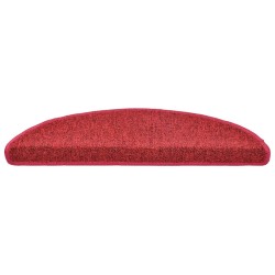 Tapis d'escalier 20 pièces 56 x 17 x 3 cm Rouge Demi-rond 545998545998
