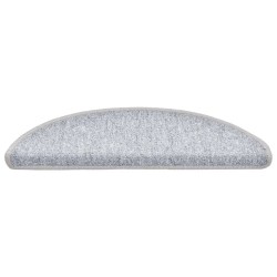 Tapis d'escalier 20 pièces 56 x 17 x 3 cm Gris clair Demi-rond 545999545999