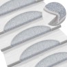 Tapis d'escalier 20 pièces 56 x 17 x 3 cm Gris clair Demi-rond 545999545999