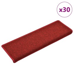 Tapis d'escalier 30 pièces 65 x 21 x 4 cm Rouge Bordure rectangulaire 546000546000