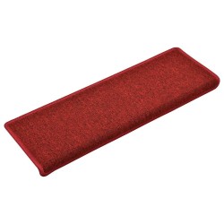 Tapis d'escalier 30 pièces 65 x 21 x 4 cm Rouge Bordure rectangulaire 546000546000