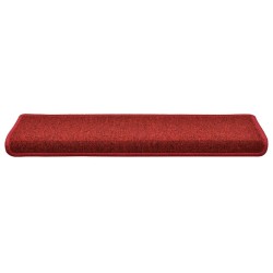 Tapis d'escalier 30 pièces 65 x 21 x 4 cm Rouge Bordure rectangulaire 546000546000
