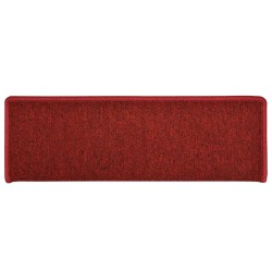 Tapis d'escalier 30 pièces 65 x 21 x 4 cm Rouge Bordure rectangulaire 546000546000
