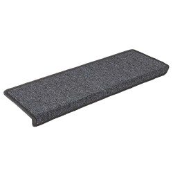 Tapis d'escalier 30 pièces 65 x 21 x 4 cm Gris foncé Bord rectangulaire 546002546002