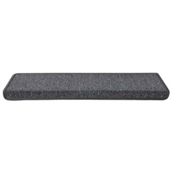 Tapis d'escalier 30 pièces 65 x 21 x 4 cm Gris foncé Bord rectangulaire 546002546002
