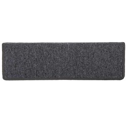 Tapis d'escalier 30 pièces 65 x 21 x 4 cm Gris foncé Bord rectangulaire 546002546002