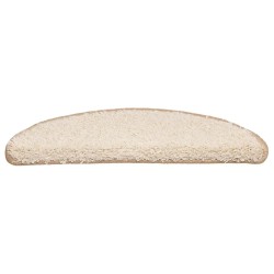 Tapis d'escalier 30 pièces 56 x 17 x 3 cm Crème Demi-rond 546004546004