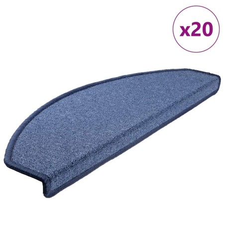 Tapis d'escalier 20 pièces 65 x 24 x 4 cm Bleu Demi-rond Grand 546005546005