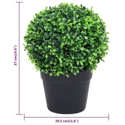 Plantes de buis artificiel 2 pcs avec pots Boule Vert 37 cm 546008546008