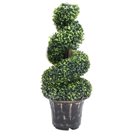 Plante de buis artificiel en spirale avec pot Vert 89 cm 546010546010
