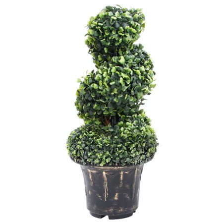 Plante de buis artificiel en spirale avec pot Vert 59 cm 546011546011