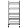 Chariot de cuisine à 5 niveaux Gris 46x26x105 cm Fer 546015546015