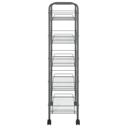 Chariot de cuisine à 5 niveaux Gris 46x26x105 cm Fer 546015546015