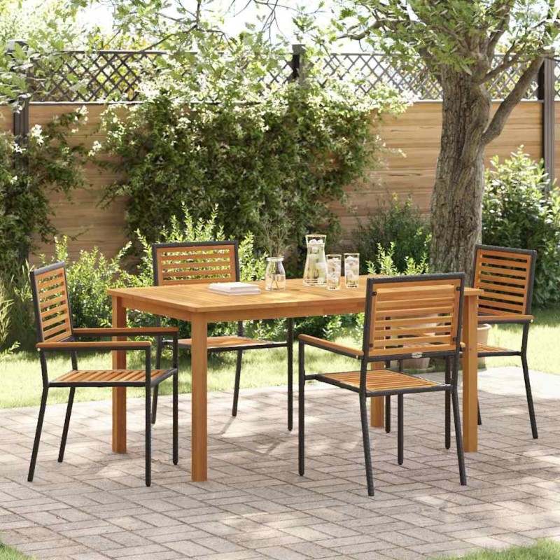 Ensemble de salle à manger pour jardin 5 pcs Noir 546017546017